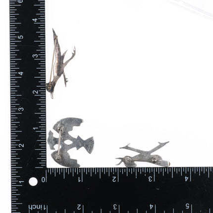 Vintage Navajo/Zuni sterling silver Roadrunner/thunderbird pins - Estate Fresh Austin