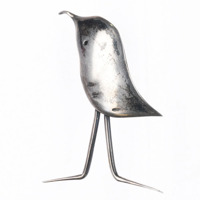 Frances Holmes Boothby modernist sterling silver - standing bird pin/brooch - Estate Fresh Austin