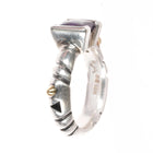 sz6 John Atencio 18k gold/Sterling silver amethyst modernist ring