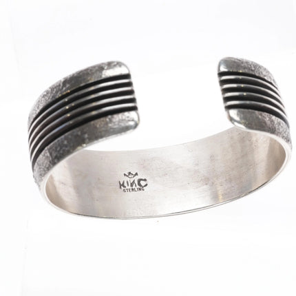 6.25" Ray King Navajo sterling silver Kingman turquoise cuff bracelet
