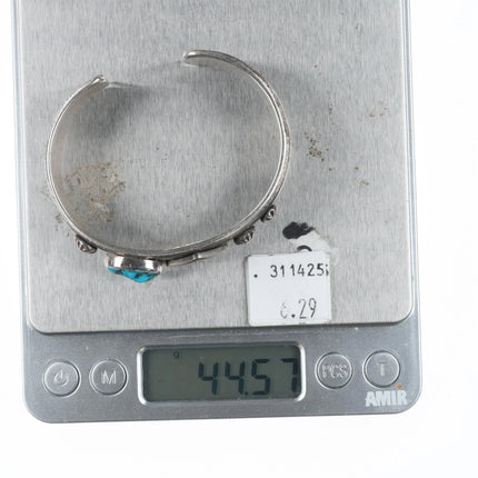 6.25" Ray King Navajo sterling silver Kingman turquoise cuff bracelet