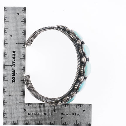 6.35" Ernest Begay Navajo Lone Mountain turquoise sterling silver cuff bracelet - Estate Fresh Austin