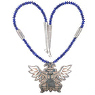 Phillip Sekaquaptewa Weseoma Hopi sterling silver lapis beaded necklace