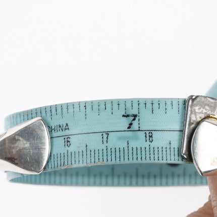 7.35" R.S. Mitchell Navajo Carinated Heavy stamped sterling silver cuff bracelet - Estate Fresh Austin