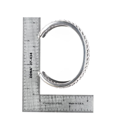 7" Barry Kieselstein Cord Basketweave Retro sterling silver cuff bracelet - Estate Fresh Austin