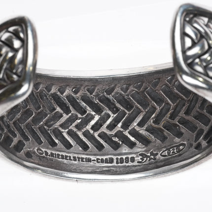 7" Barry Kieselstein Cord Basketweave Retro sterling silver cuff bracelet - Estate Fresh Austin