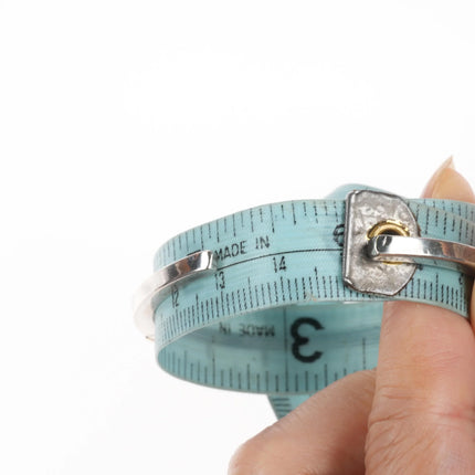 6" M.C. Tsasie Navajo sterling silver gold filled slim stacker cuff bracelet - Estate Fresh Austin