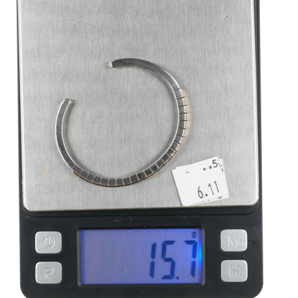 6" M.C. Tsasie Navajo sterling silver gold filled slim stacker cuff bracelet - Estate Fresh Austin