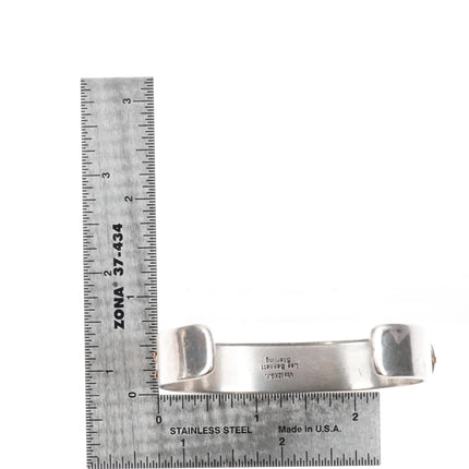 6.75" Lee Bennett Navajo sterling silver gold filled feather cuff bracelet - Estate Fresh Austin