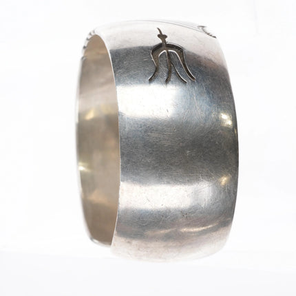 Murray 6.6" 1970's Navajo sterling silver Peyote Bird Shadowbox cuff bracelet - Estate Fresh Austin