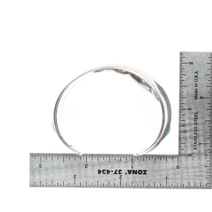 6.1" Wrist Southwestern modernist sterling silver watch cuff bracelet turquoise - Estate Fresh Austin