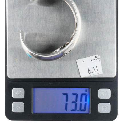 6.1" Wrist Southwestern modernist sterling silver watch cuff bracelet turquoise - Estate Fresh Austin