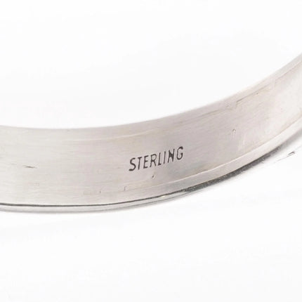 6.6" Leonard Paquin Laguna Zuni Carinated sterling silver stamped cuff bracelet - Estate Fresh Austin