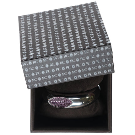 6.5" Roberto Coin Capri Plus Bangle bracelet 2.55cttw Rhodolite sterling silver - Estate Fresh Austin