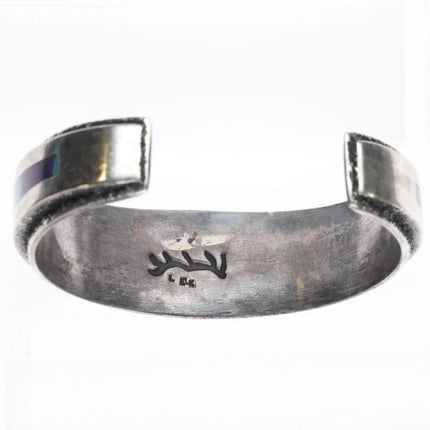 6.5" Michael Little Elk Sugilite, Tourmaline sterling silver cuff bracelet