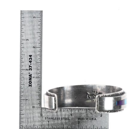 6.5" Michael Little Elk Sugilite, Tourmaline sterling silver cuff bracelet