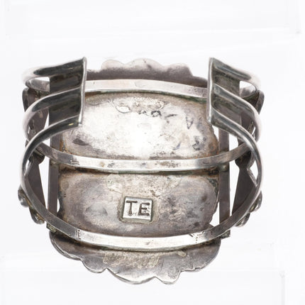 6.5" Ted Edaakie Zuni sterling silver butterfly channel inlay cuff bracelet