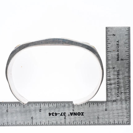 7.2" Vintage Ohmsatte Zuni sterling silver Apache Ghan dancer cuff bracelet