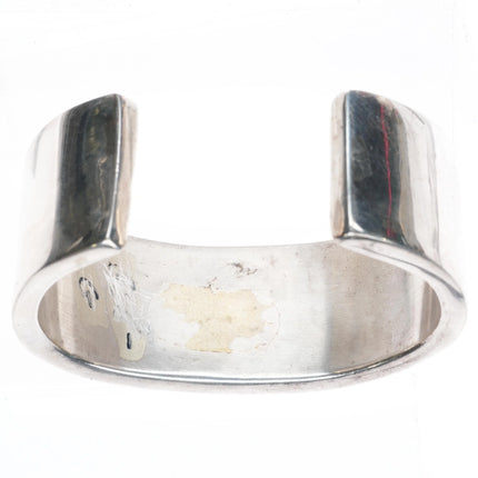 6.5" c1970's Zuni sterling silver multi-stone turquoise inlay cuff bracelet