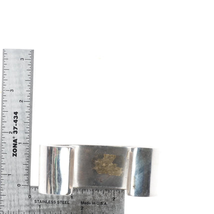 6.5" c1970's Zuni sterling silver multi-stone turquoise inlay cuff bracelet