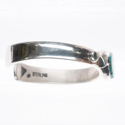 6" Orville Tsinnie Navajo turquoise cuff bracelet sterling silver modernist