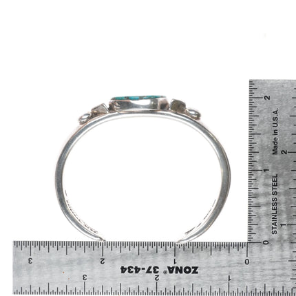6" Orville Tsinnie Navajo turquoise cuff bracelet sterling silver modernist