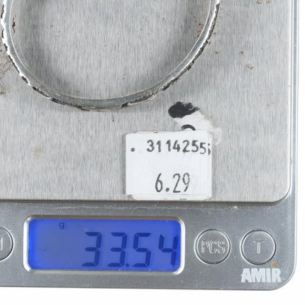 6.1" Kee Yazzie Navajo Petroglyph cuff bracelet sterling silver