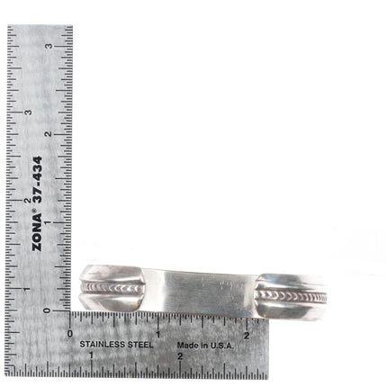 6.75" Alice Leekya Homer Zuni sterling silver turquoise inlay cuff bracelet