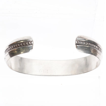 6.75" Alice Leekya Homer Zuni sterling silver turquoise inlay cuff bracelet