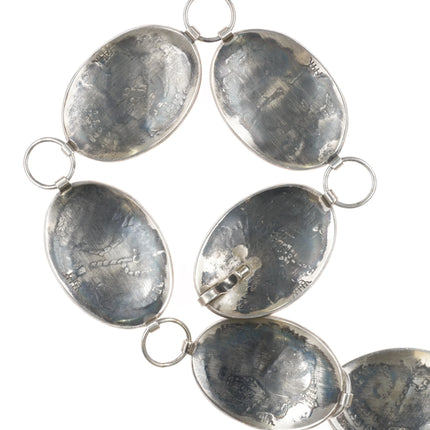 Manuel Hoyungowa Hopi overlay link concho belt w/ Kokopelli's sterling silver