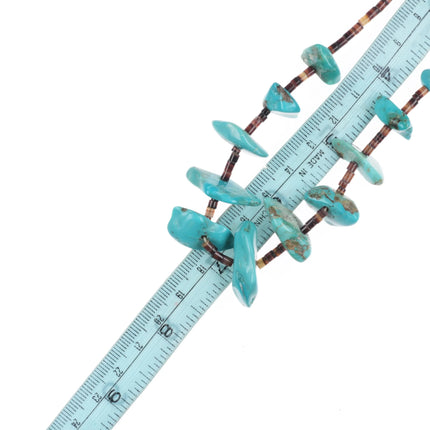 2 Vintage Santo Domingo sterling silver mounted shell/turquoise heishi necklaces - Estate Fresh Austin