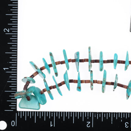 2 Vintage Santo Domingo sterling silver mounted shell/turquoise heishi necklaces - Estate Fresh Austin