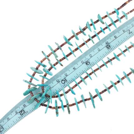 2 Vintage Santo Domingo sterling silver mounted shell/turquoise heishi necklaces - Estate Fresh Austin