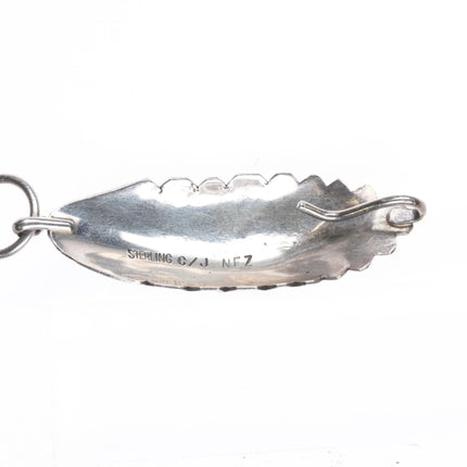 42"Chester Nez Navajo feather sterling silver link concho belt turquoise hatband - Estate Fresh Austin