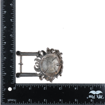 Natasha Kayn Retro Sterling silver sunface belt buckle smiling sun - Estate Fresh Austin