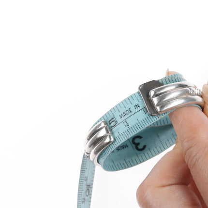 5.5" Mitchell Calabaza Santo Domingo sterling silver cuff bracelet chisel center - Estate Fresh Austin