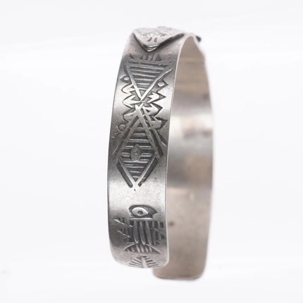 6.25" 1940's Fred Harvey sterling silver Arrowhead slim stacker cuff bracelet - Estate Fresh Austin