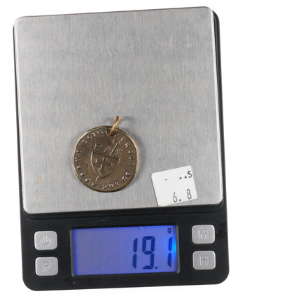 French c1970 Elie Pellegrin St Helena Bronze Enamel pendant - Estate Fresh Austin