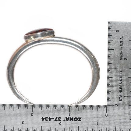 6" Orville Tsinnie Navajo sterling silver agatized petrified wood cuff bracelet