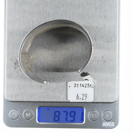 6.25" James Selina Hopi Overlay corn/kachina theme sterling silver cuff bracelet