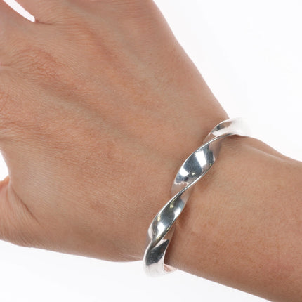 6" Randy Hoskie Navajo twisted sterling silver carinated cuff bracelet