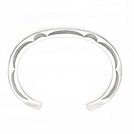 6" Orville Tsinnie Navajo hand stamped sterling silver stacker cuff bracelet