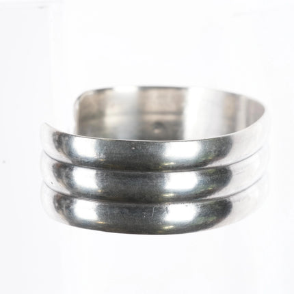 6.75" Vintage Navajo 3 ring sterling silver stacker cuff bracelet