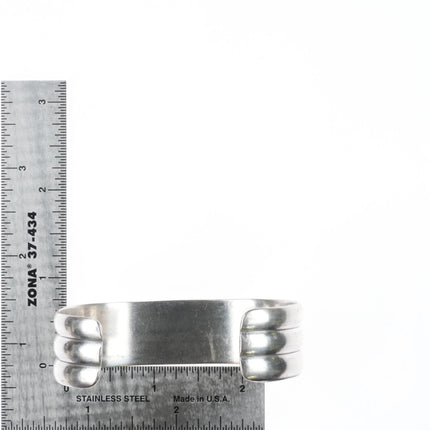 6.75" Vintage Navajo 3 ring sterling silver stacker cuff bracelet