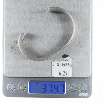 6.75" Vintage Navajo 3 ring sterling silver stacker cuff bracelet