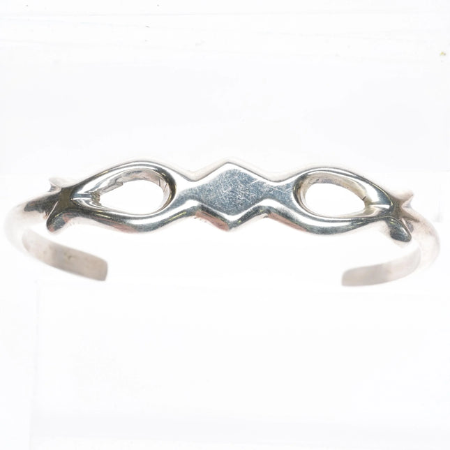 6.25" N Tso Navajo sterling silver sandcast cuff bracelet