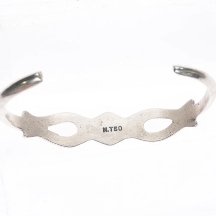 6.25" N Tso Navajo sterling silver sandcast cuff bracelet