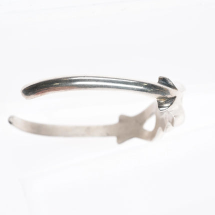 6.25" N Tso Navajo sterling silver sandcast cuff bracelet