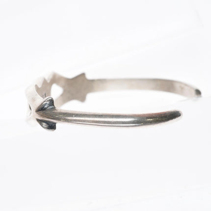 6.25" N Tso Navajo sterling silver sandcast cuff bracelet