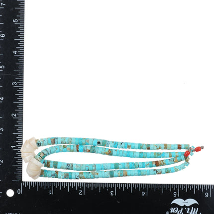Vintage Santo Domingo turquoise Heishi jaclas necklace pendants - Estate Fresh Austin